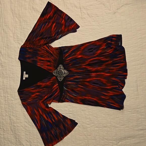 Boston Proper Tops Boston Proper Red Tunic Top With Flare Split